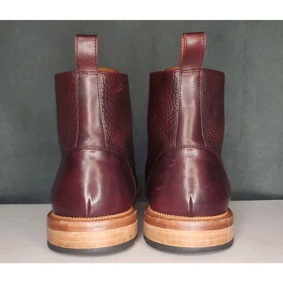 TAFT Rome Boot Oxblood Burgundy Pebbled Leather EU 44 US Mens 11 EUC - Picture 5 of 14